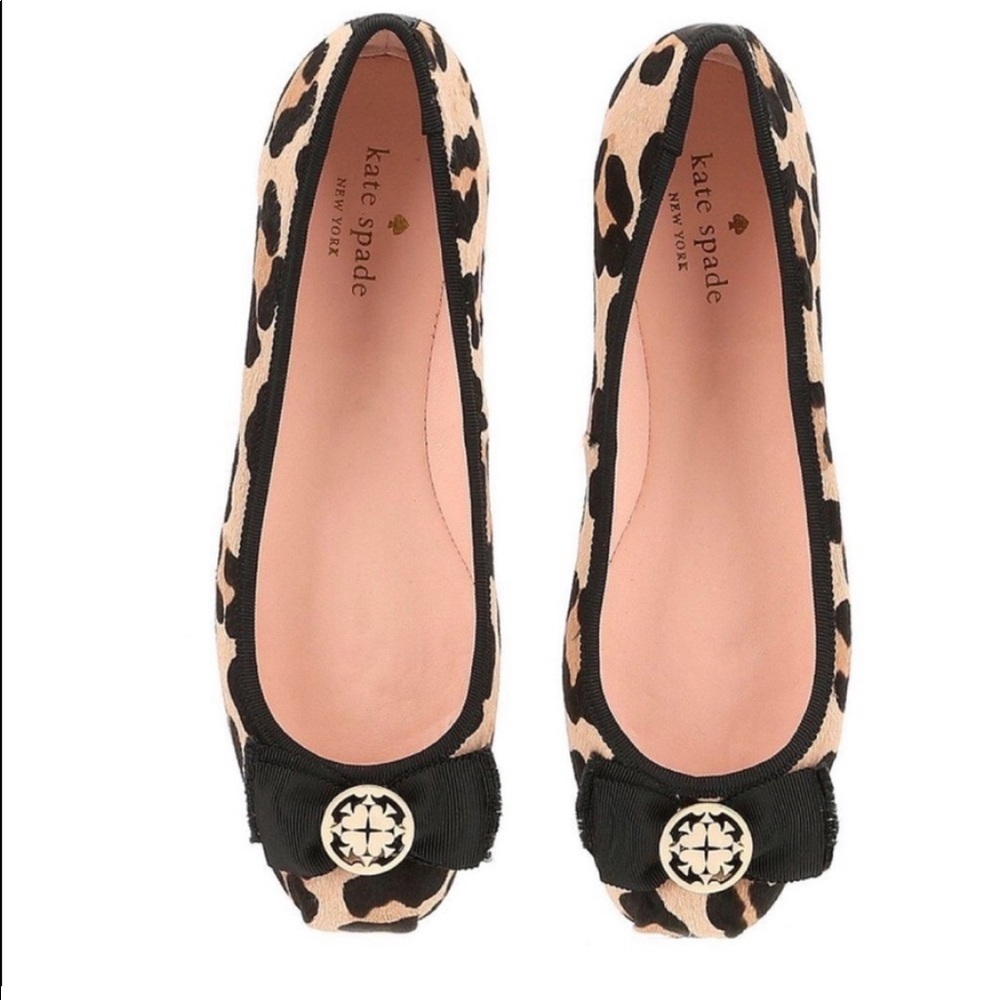 Like New 6.5 Kate Spade Fontana Too Leopard Bow Ballet Flats